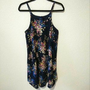 Francesca's Blue Rain Slip Dress Floral Blue Summer Festival Small